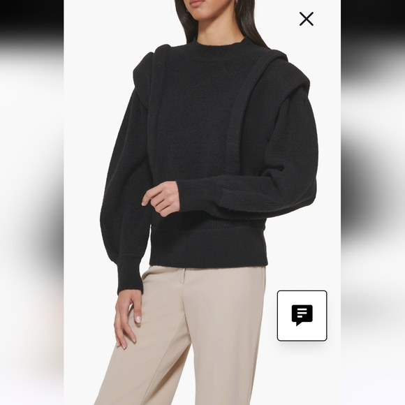 DKNY Balloon Sleeve Rib Sweater Size XL